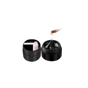 Gel reparador de uñas transparente Jaysuing en botes negros con pincel aplicador