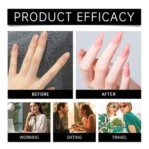 Vergleich der rosa Nagelverlängerungswirkung und verschiedene Lifestyle-Anwendungen.