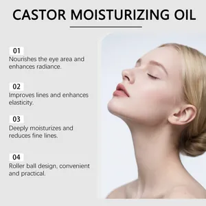 Beneficios del aceite hidratante de ricino con una mujer de piel suave y radiante detallados