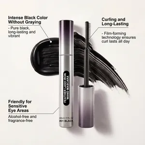Detailed view of #01 Black lengthening mascara wand with curling and smudge-proof formula