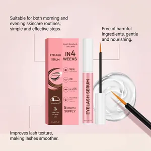 Pflegendes Wimpernserum für längere Wimpern mit klarer Geltextur und Applikatorbürste