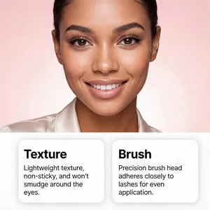 Detailansicht der Mascara-Textur und Präzisionsbürste für perfekt definierte Wimpern