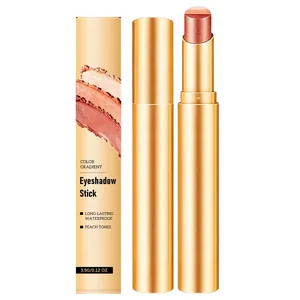 Langanhaltender schimmernder orange-brauner Lidschatten-Stick mit wasserfestem Farbverlauf