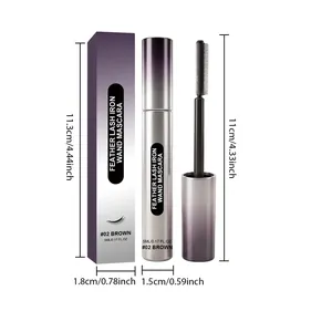 Dimensional specifications for brown mascara showing 11.3cm box and 11cm wand length