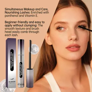 Nourishing brown mascara with smooth curling brush for professional eye makeup results
