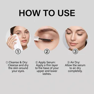 Detaillierte Drei-Schritte-Anleitung zum Auftragen von Wimpernserum für lange Wimpern