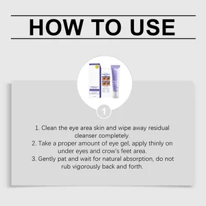 Guía de uso del gel hidratante para el contorno de ojos con instrucciones