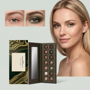 Professional 14 Color Eyeshadow Palette Earthy Gray Green Series Matte Shimmer Long Lasting Daily Eye Makeup For Women