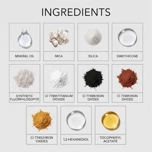 Detailed view of high-quality cosmetic ingredients for 14-color eyeshadow palette