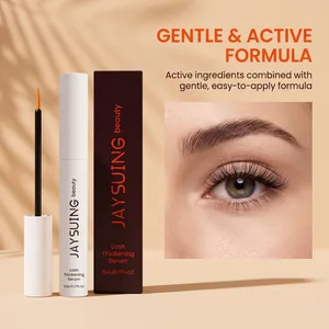 Detailansicht von JAYSUING Wimpernserum Flasche und effektivem Wimpernwachstumsergebnis