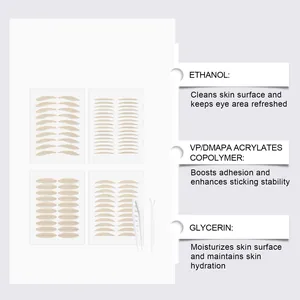Detailed ingredients list for invisible double eyelid sticker set with glycerin.