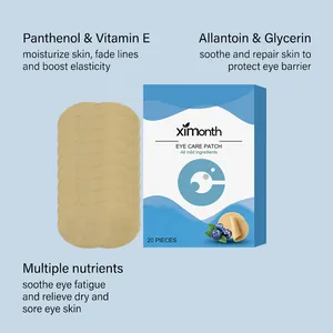 Vista detallada de los parches para ojos XIMONTH con pantenol y vitamina E beneficios