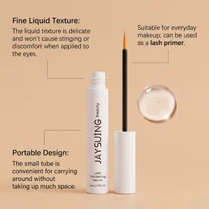 Detailansicht des JaySuing Wimpernserums mit Pinsel und feiner flüssiger Textur