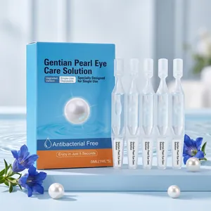 Solución de Cuidado Ocular de Genciana y Perla Hidratante Suave Calmante Viales Estériles Desechables para el Alivio Diario de los Ojos