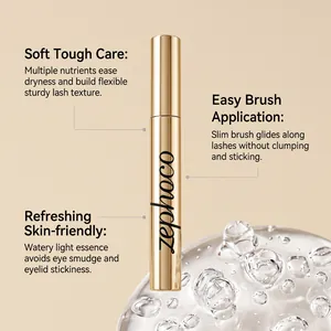 Zephoco Wimpern-Nähr-Essenz Detail mit klarer wässriger Textur und Produktvorteilen