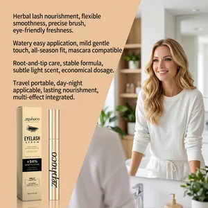 Detailansicht von Zephoco Wimpernserum mit Model für natürliche Wimpernpflege
