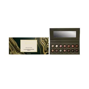 Zephoco Earthy Gray-Green 14-color baked eyeshadow palette for versatile daily eye makeup