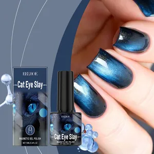 EELHOE Blue Black Cat Eye Magnetic Gel Polish Long Lasting Fast Drying Water-Based Aurora Nail Polish For Professional Salon Nail Art Manicure