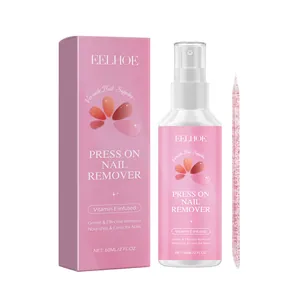 EELHOE 60ml gentle press on nail remover spray enriched with Vitamin E and wood stick