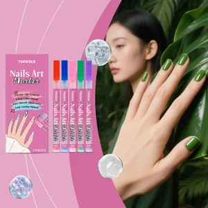 Pluma Marcadora de Nail Art Impermeable Colores Vívidos Herramientas Manicura DIY Mujer Pluma Dibujo Multicolor PET Decoración Uñas Pro