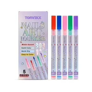 Set di 5 pennarelli TORVIKX per nail art vivaci per design di manicure fai-da-te creativi