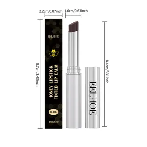 Detailed dimension diagram for EELHOE honey tinted lipstick and packaging box