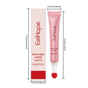 Gedetailleerde maatspecificaties voor EelHope matte vloeibare lippenstift en doos