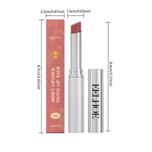 Detailed size dimensions of Pink Honey Tinted Lip Balm with product packaging view