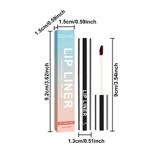 Detailed product dimensions for EELHOE wine red peel-off lip liner 5ml cosmetic tube