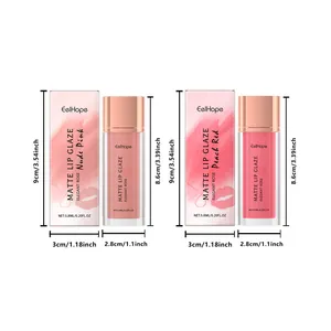 Dimensiones detalladas del envase y el labial mate líquido de la marca EelHope