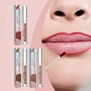 EELHOE Peel-off-Lippenstift-Set in drei Naturtönen mit Detailaufnahme der Anwendung
