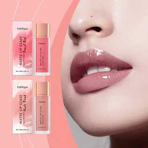 EELHOPE Glaseado de Labios Mate Lápiz Labial Líquido Hidratante Rosa Nude Rojo Melocotón Tinte Labial Natural para Mujer