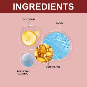 Detaillierte Inhaltsstoffe des Peel-Off-Lipgloss mit Glycerin und Tocopherol