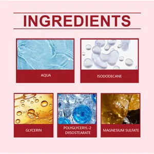 Liste détaillée des ingrédients macro pour le gloss mat montrant textures et composants