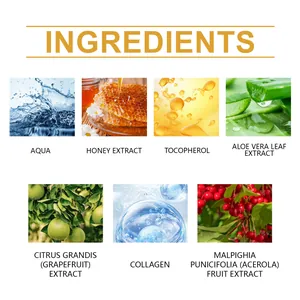 Elenco ingredienti maschera labbra con estratti di miele, collagene e aloe vera
