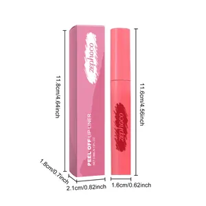 Afmetingen van de ZEPHOCO matte peel-off lipliner inclusief roze verpakkingsdoos