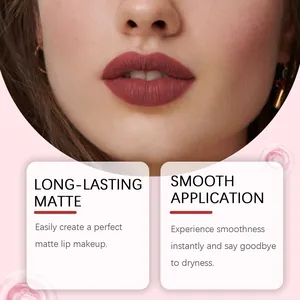 Close-up of ZEPHOCO matte red lip glaze showing smooth, long-lasting velvet finish