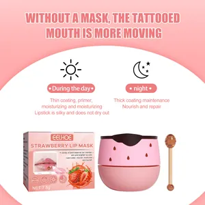 Set maschera labbra alla fragola EELHOE con vasetto e applicatore e guida per giorno e notte