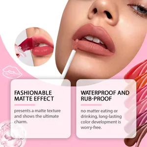 Detail van waterbestendige matte peel-off lipgloss voor een langdurig kleurresultaat