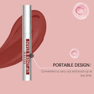 Nahaufnahme des tragbaren Eelhoe Peel-off Lippenkonturenstifts in einer Silberhülle