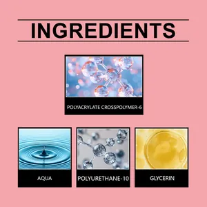 Detailed ingredient list of Nymixa clear nail jelly glue showing Aqua and Glycerin