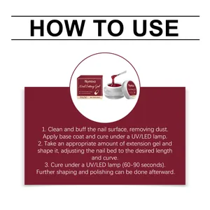 Detailed visual step-by-step guide on how to apply Nymixa berry red nail setting gel at home