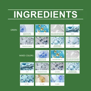 Comprehensive ingredient list for Nymixa soft gel nail stickers showing chemical components.