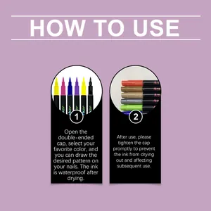 Guida all'uso delle penne per nail art in acrilico a doppia punta per manicure fai-da-te