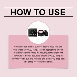 Instrucciones detalladas para aplicar el gel constructor de uñas Nymixa no pegajoso.