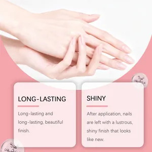 Close-up detail showing the shiny and long-lasting natural finish on manicured nails.