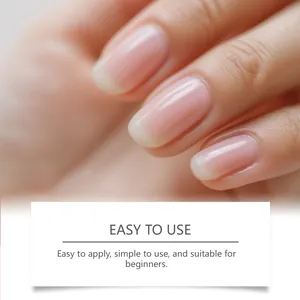 Macro view of clear nail glue showing natural shiny finish on nails for beginners