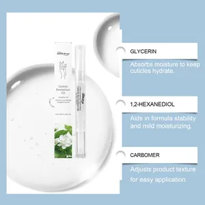 Detail of South Moon Jasmine Cuticle Oil pen showing glycerin and moisturizing ingredients.