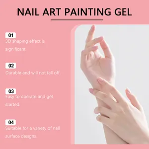 Detailed features of transparent nail art painting gel for 3D designs