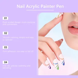 Set di penne per pittura acrilica per unghie a doppia punta per nail art fai da te